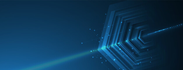 Abstract hexagon background. Technology poligonal design. Digital futuristic minimalism