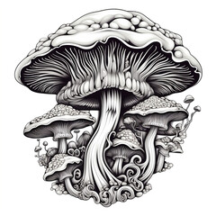 a mushroom tattoo design