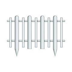 wood white fence cartoon. timber old, farm wall, plank grass wood white fence sign. isolated symbol vector illustration