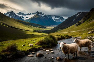 Obraz premium sheep in the mountain