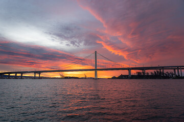 Beautiful Sunrise over the San Francisco Oakland Bay Bridge