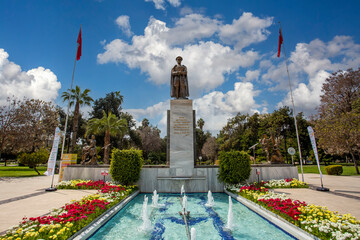 Adana, Turkey, 04 April, 2021, Adana central Ataturk garden park
