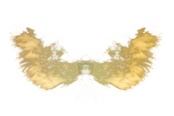 Freeze motion of golden powder exploding or throwing golden powder.