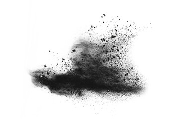 Freeze motion of black powder exploding or throwing black powder.