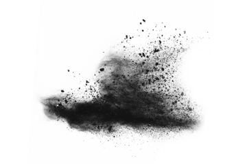 Freeze motion of black powder exploding or throwing black powder.