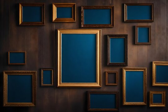 wooden box frames on wall