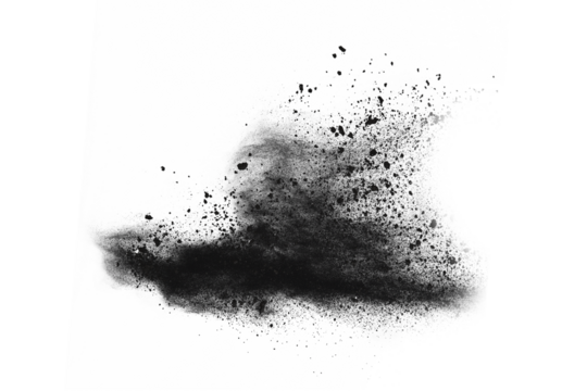 Freeze motion of black powder exploding or throwing black powder.