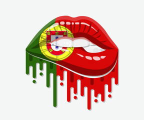 Sweet Lips Colorful Grime Portugal Pride Flag 