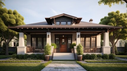 Obraz premium Beautiful house with a charming front porch