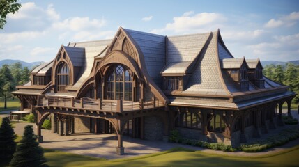 Stunning mansion with a spacious balcony