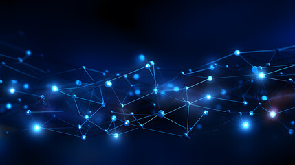 Futuristic Blueprint: Azure Network Lines Weaving Technological Vision
