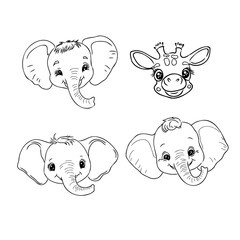 Elephant with heart, cute elephant with smile, elephant in love, vector illustration EPS10