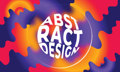 Colorful abstract and fluid background template copy space with rounded glassmorphism frame. Vibrant wavy backdrop design for poster, banner, flyer, landing page, cover, leaflet, or magazine.