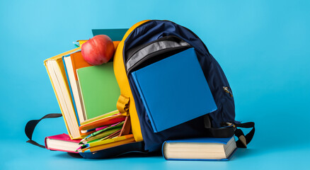 folders and books next to a school bag