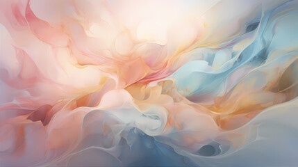 Fototapeta premium Artistic blend of organic shapes and fluid lines, creating an ethereal atmosphere that captivates the viewer's imagination