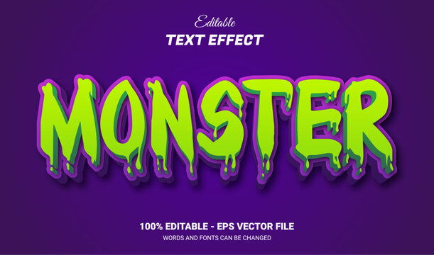 Monster editable text effect