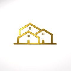 Luxurious golden real estate logo on a clean white background