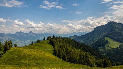 Fototapeta na wymiar Rigi Scheidegg - ein Berggipfel des Rigi-Massivs am Vierwaldstättersee in der Schweiz 