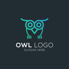 Modern minimalist owl logo icon vector.