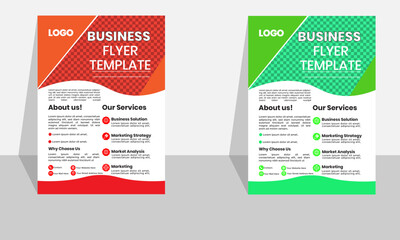 Vector design corporate Business Flyer Layout in Two Colors.
