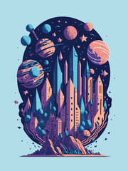 Fototapeta premium illustration of a city 