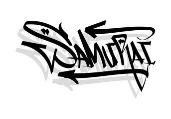 SAMURAI word graffiti tag style