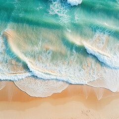 Fototapeta na wymiar Sandy Beach With Beautiful Waves