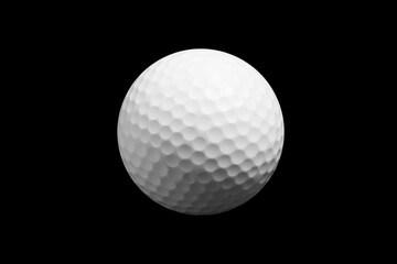 Golf ball isolated on black background