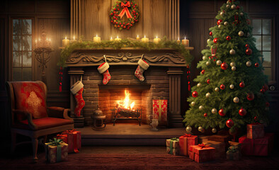 Abstract Christmas Card Art for Promotions generative ai