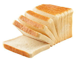 sliced bread, toast isolated on white background, full depth of field