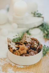 Christmas gingerbread cookies in a bowl