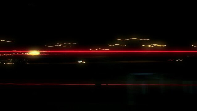 Night Traign Ride Timelapse with Streaking Lights long exposure inbound Chicago