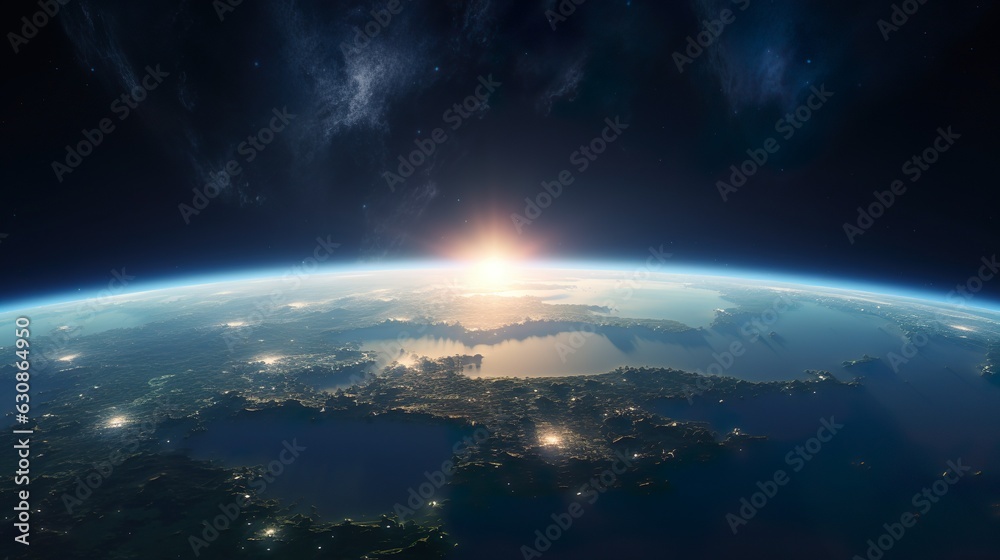 Poster earth in space made with ai generative technology