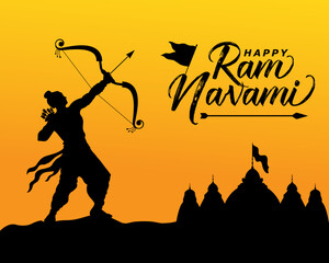 Happy ram navami indian hindu festival social media post design.