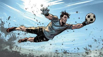 The agile goalkeeper made a heroic save, preserving the game for his team.