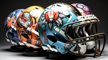 Fototapeta premium An artist displayed their creative take on a helmet design, showcasing the unique artistry.