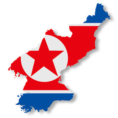 North Korea map with clipping path 3d illustration