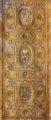 Fensteraufkleber NAPLES, ITALY - APRIL 19, 2023: The carved coffered ceiling in the church Chiesa di San Gregorio Armeno with the paintigns by Teodoro d Errico e Cornelis Smet (1580 - 1584). © Renáta Sedmáková