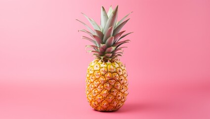 Pineapple on a pink background.