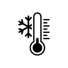 Thermometer with snowflake icon