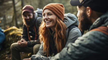 A group of friends engaging in outdoor activities, promoting mental health through social connection 