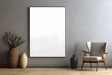 Neutral and Sophisticated Ambiance Picture Frame Mockup, generative, ai