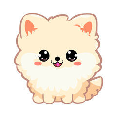 spitz cute puppy kawaii vector illustration