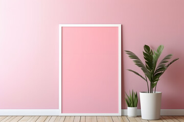Clean and Contemporary Gallery Ambiance Picture Frame Mockup, generative, ai