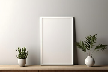 Aesthetic and Minimalistic Lighting Picture Frame Mockup, generative, ai
