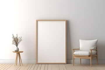 Neutral and Inviting Lighting Picture Frame Mockup, generative, ai