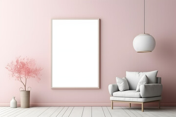 Clean and Serene Ambience Picture Frame Mockup, generative, ai