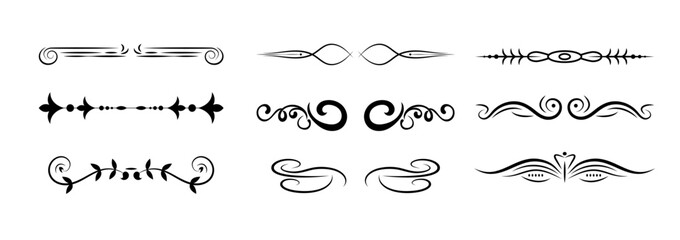 Vector Decorative Swirls - set of design elements. Decorative borders collection.