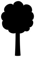 Deciduous tree icon silhouette. 