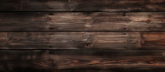 Naklejka premium Long Banner with a Rustic Dark Wooden Texture Background